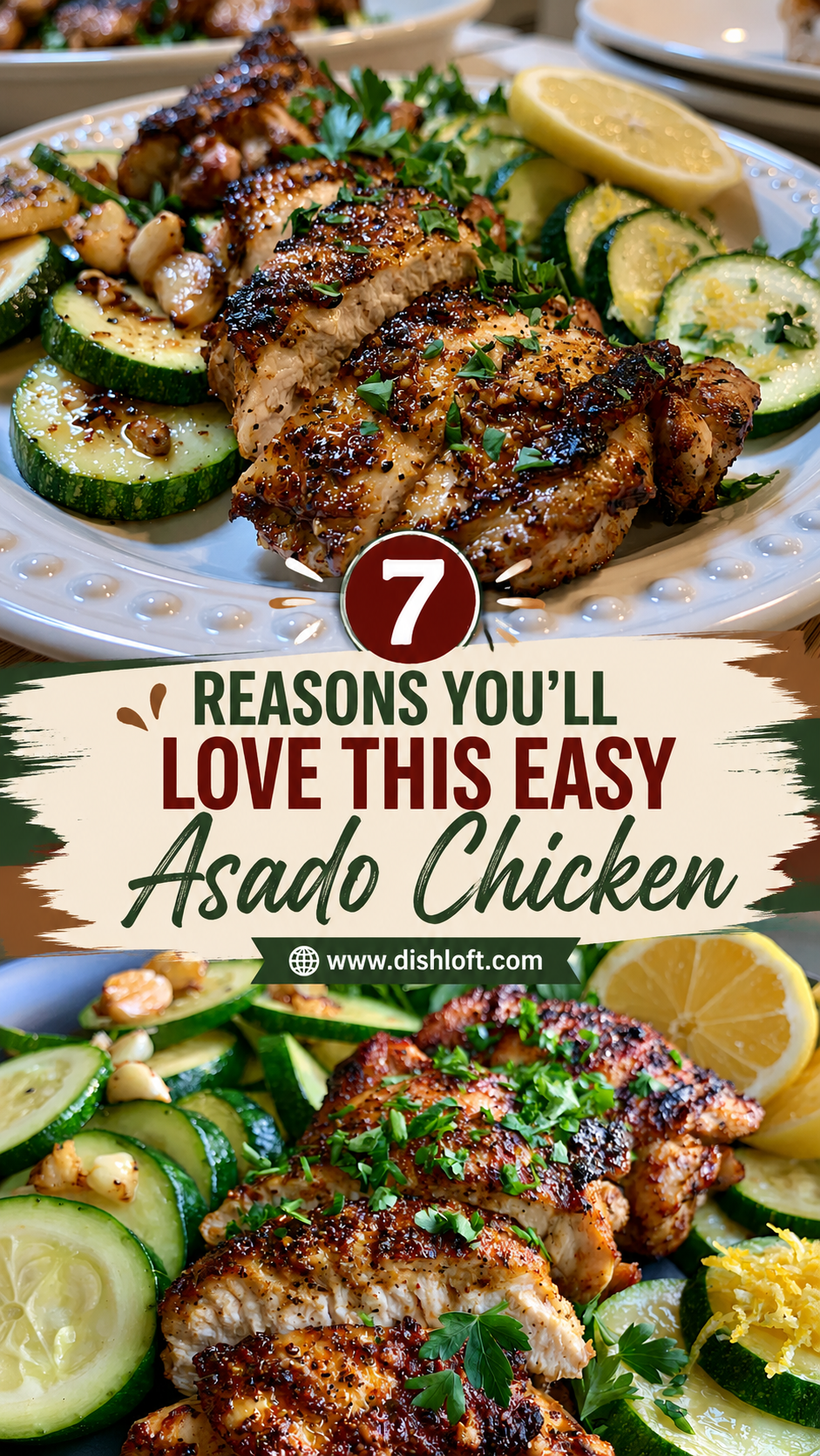 Asado Chicken with Lemon Zucchini Sauté