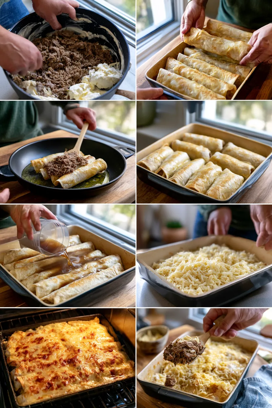 Creamy White Beef Enchiladas