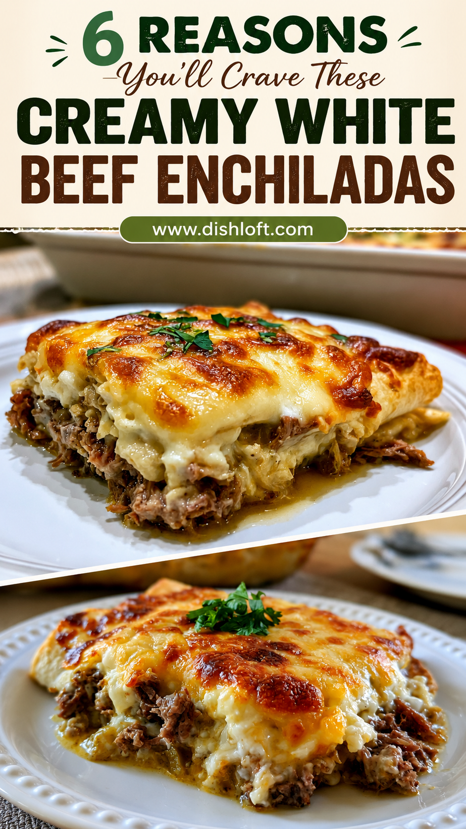 Creamy White Beef Enchiladas