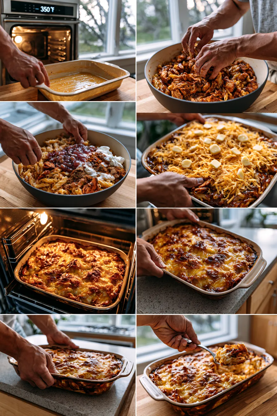 Smoky BBQ Chicken & Cheddar Pasta Bake