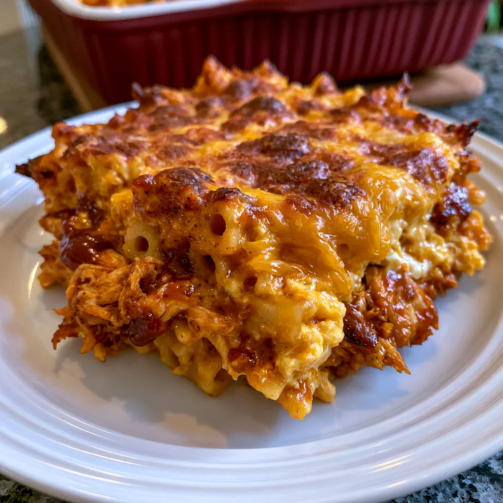 Smoky BBQ Chicken & Cheddar Pasta Bake