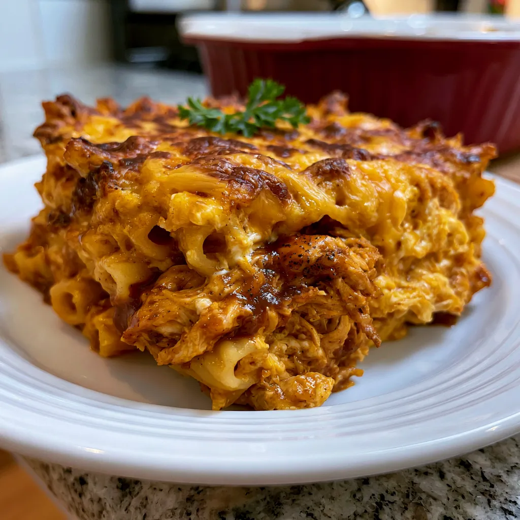Smoky BBQ Chicken & Cheddar Pasta Bake