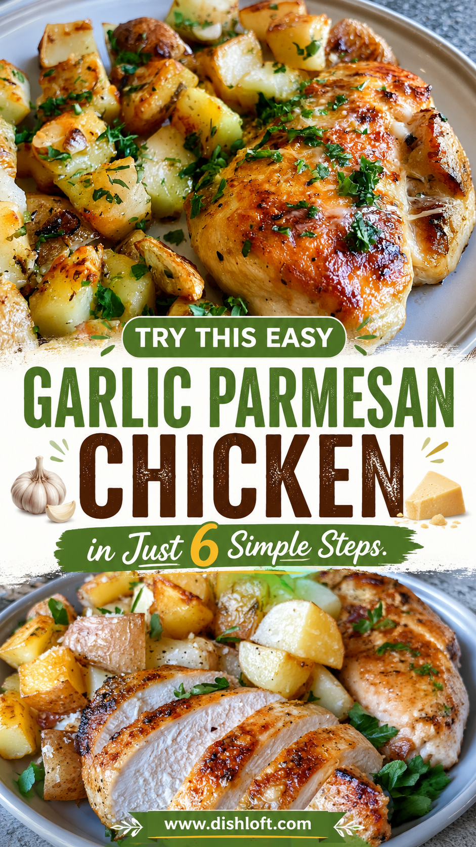 garlic parmesan chicken and potatoes
