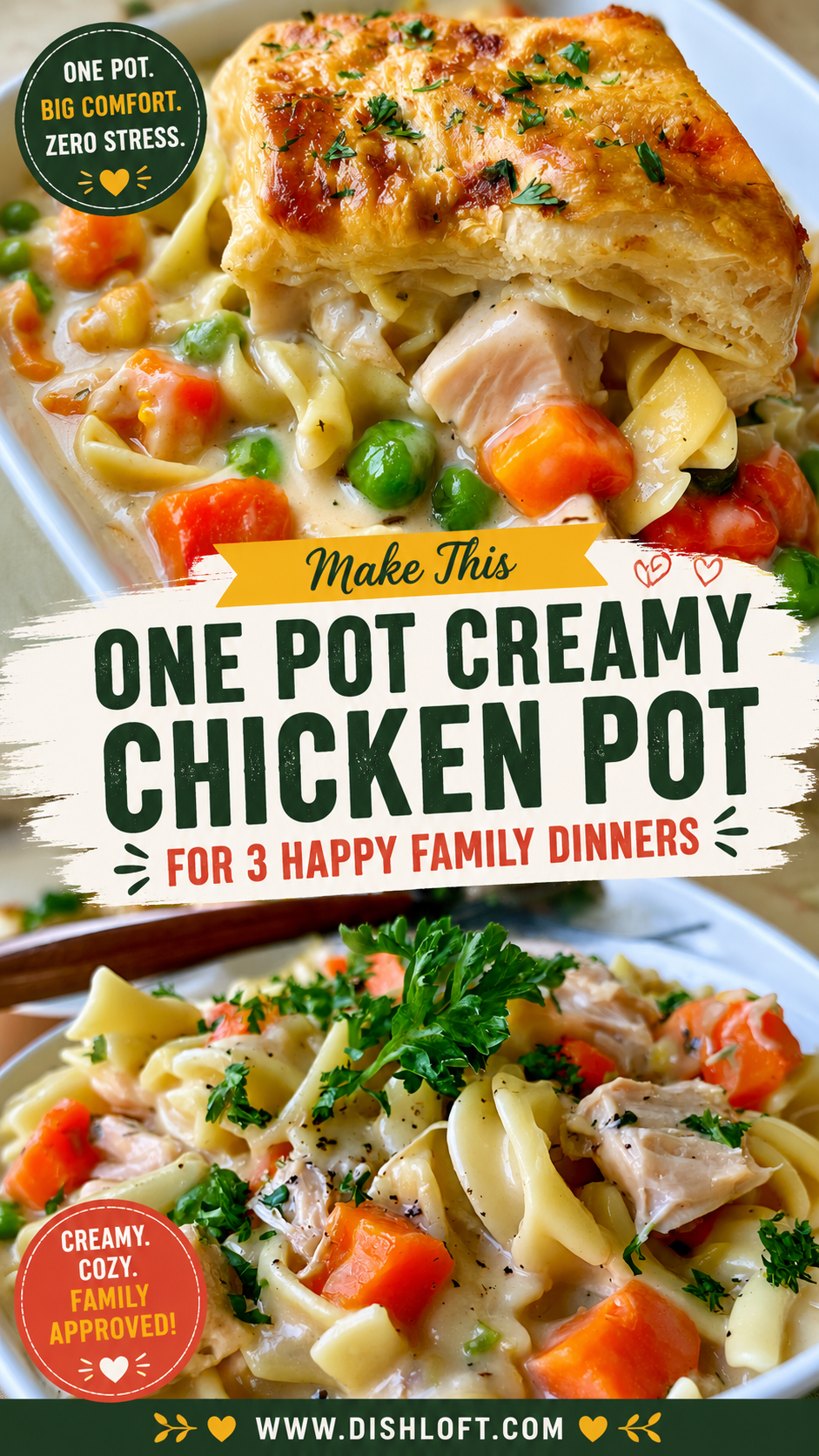 one pot creamy chicken pot pie noodles