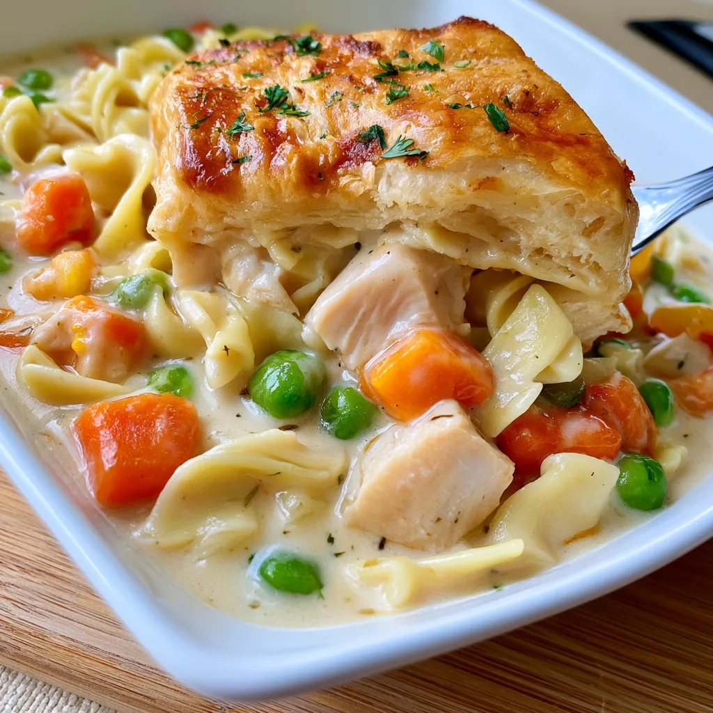 one pot creamy chicken pot pie noodles