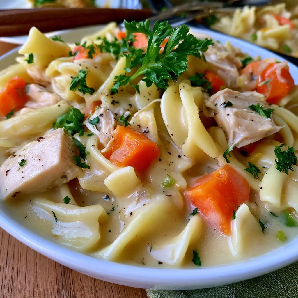 one pot creamy chicken pot pie noodles