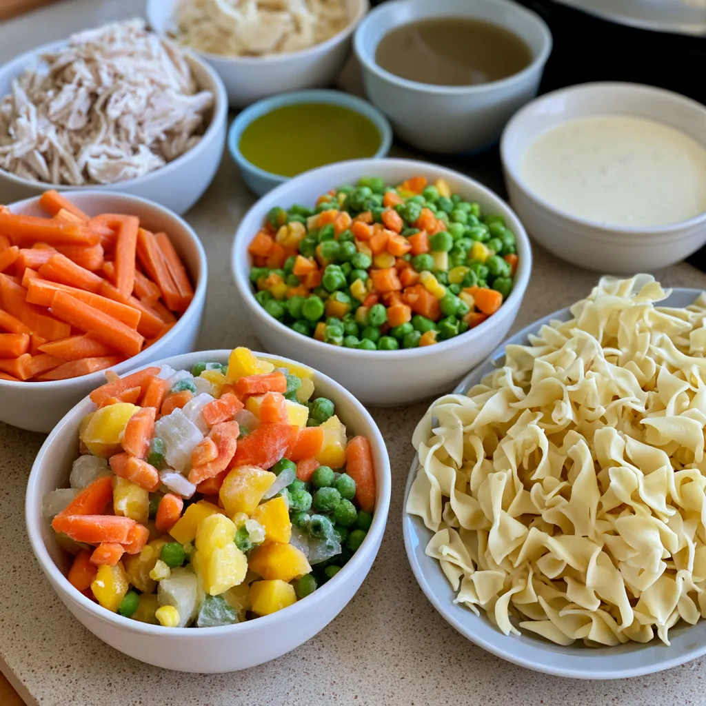 one pot creamy chicken pot pie noodles