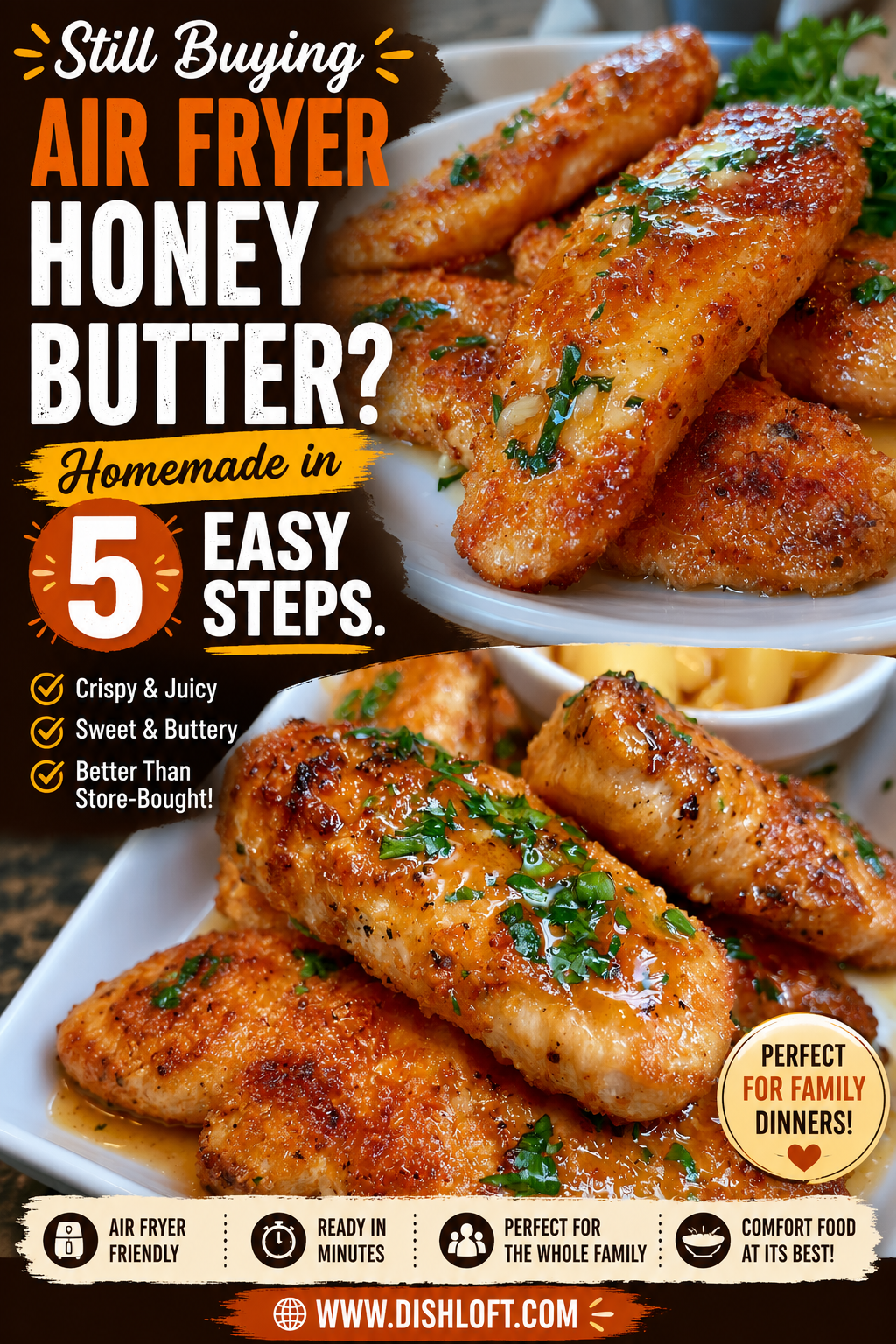 air fryer honey butter garlic chicken tenders