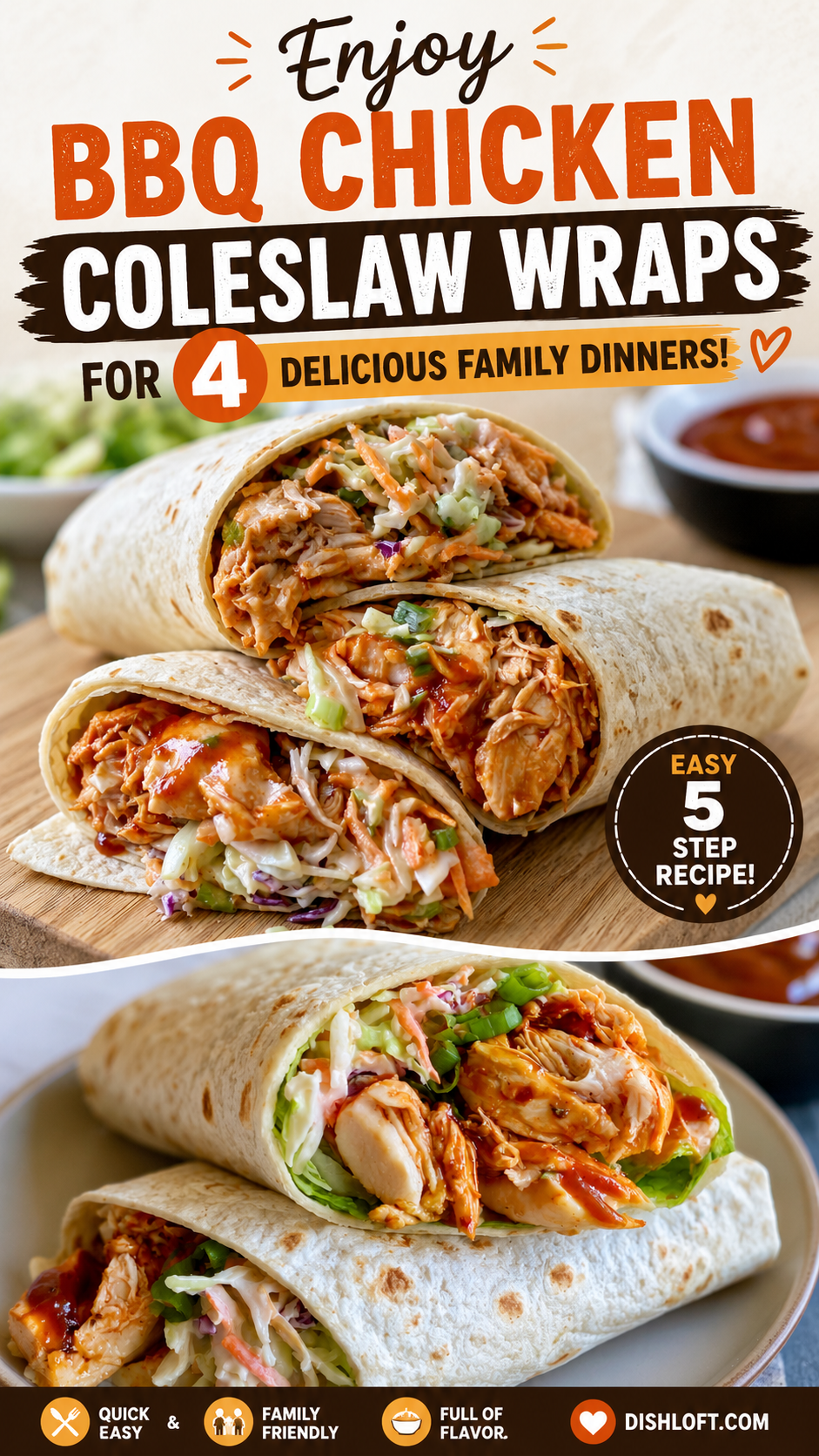 bbq chicken coleslaw wraps
