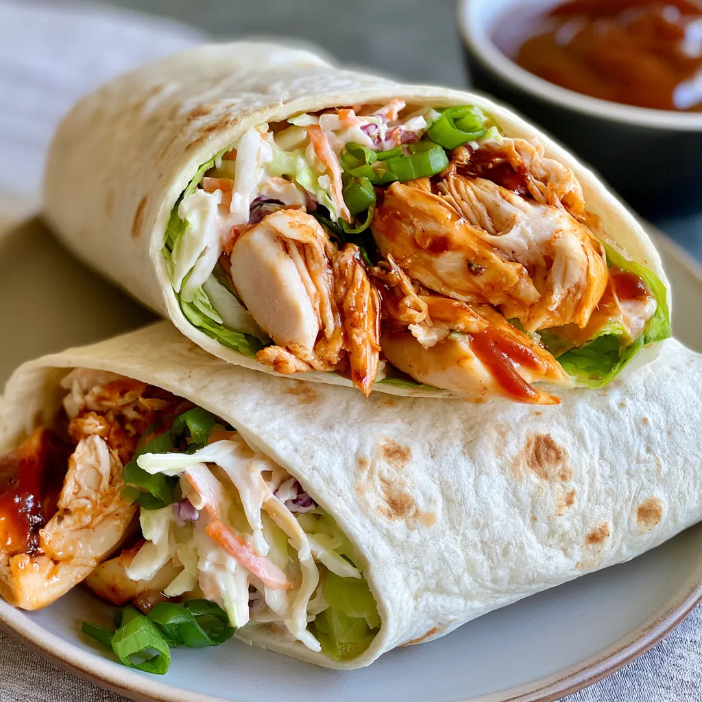 bbq chicken coleslaw wraps