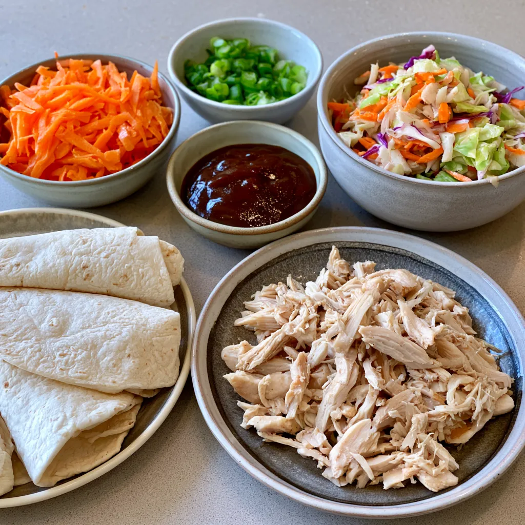 bbq chicken coleslaw wraps