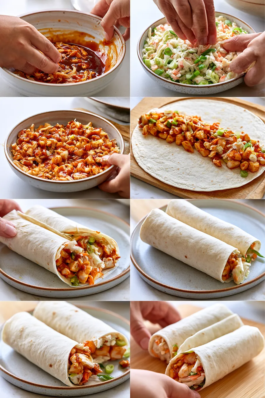 bbq chicken coleslaw wraps