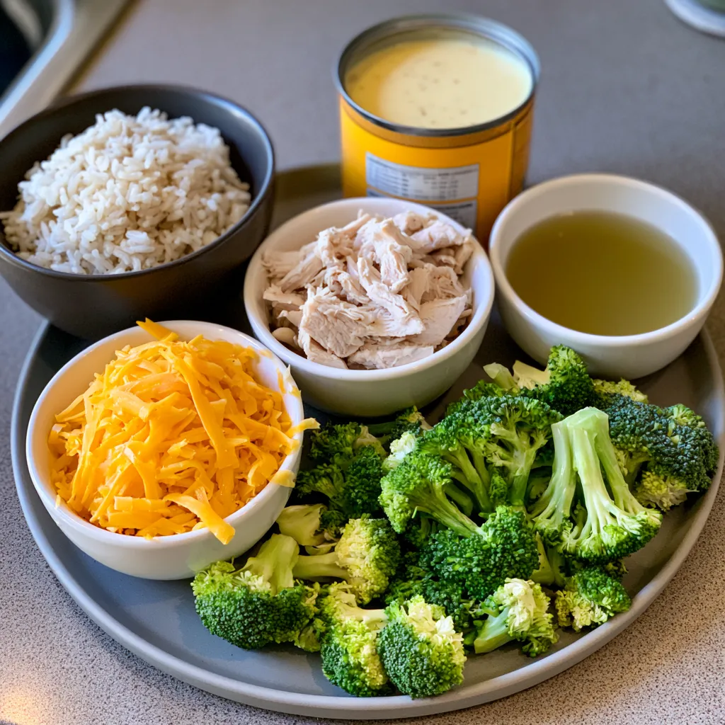 cheesy broccoli chicken and rice casserole