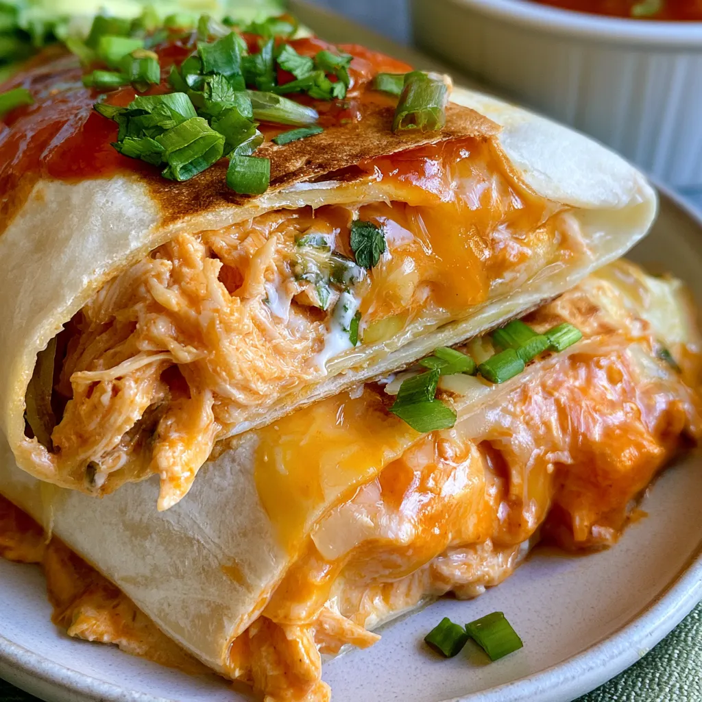 cheesy buffalo chicken burritos