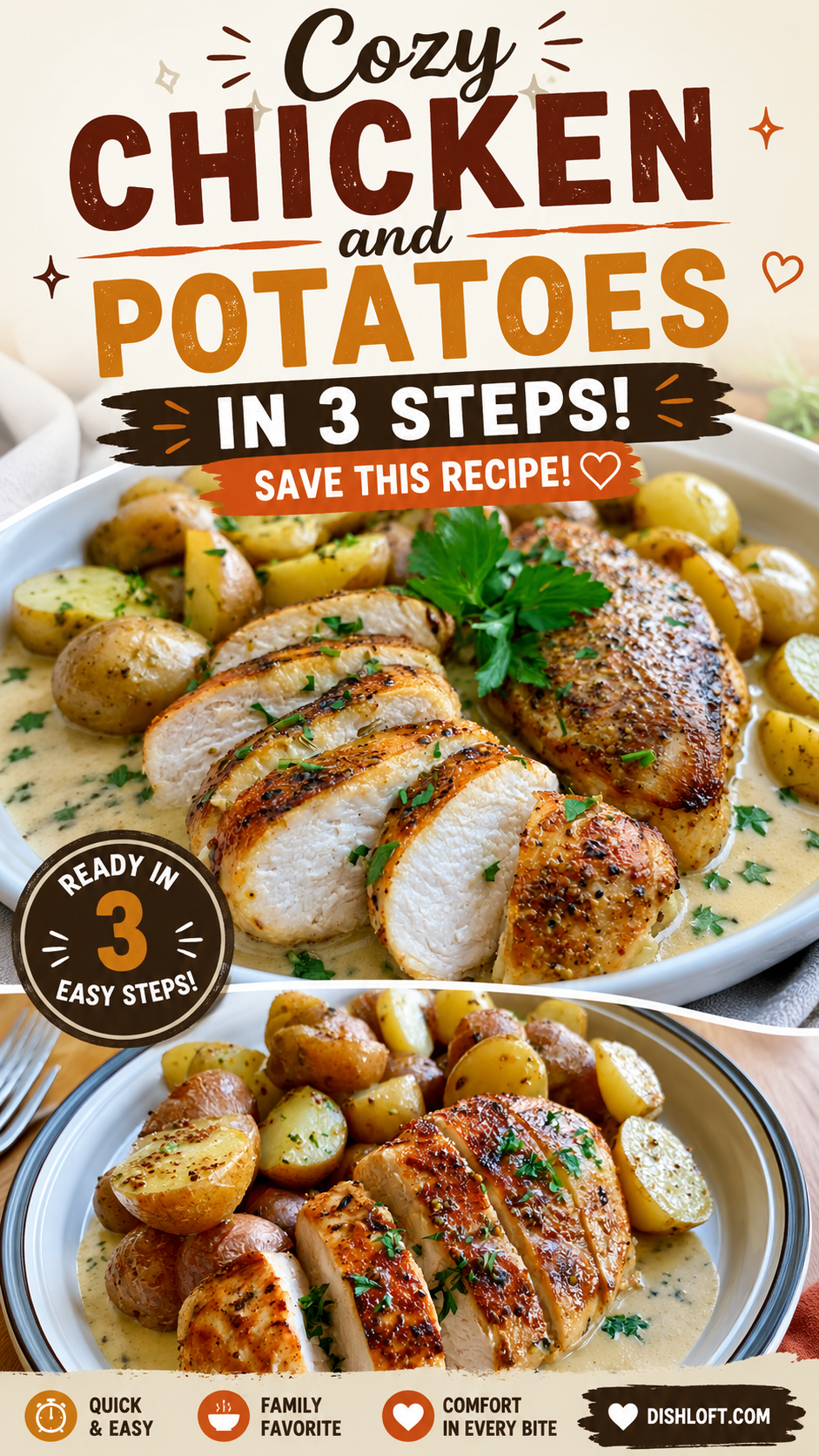 chicken and potatoes with dijon cream sauce
