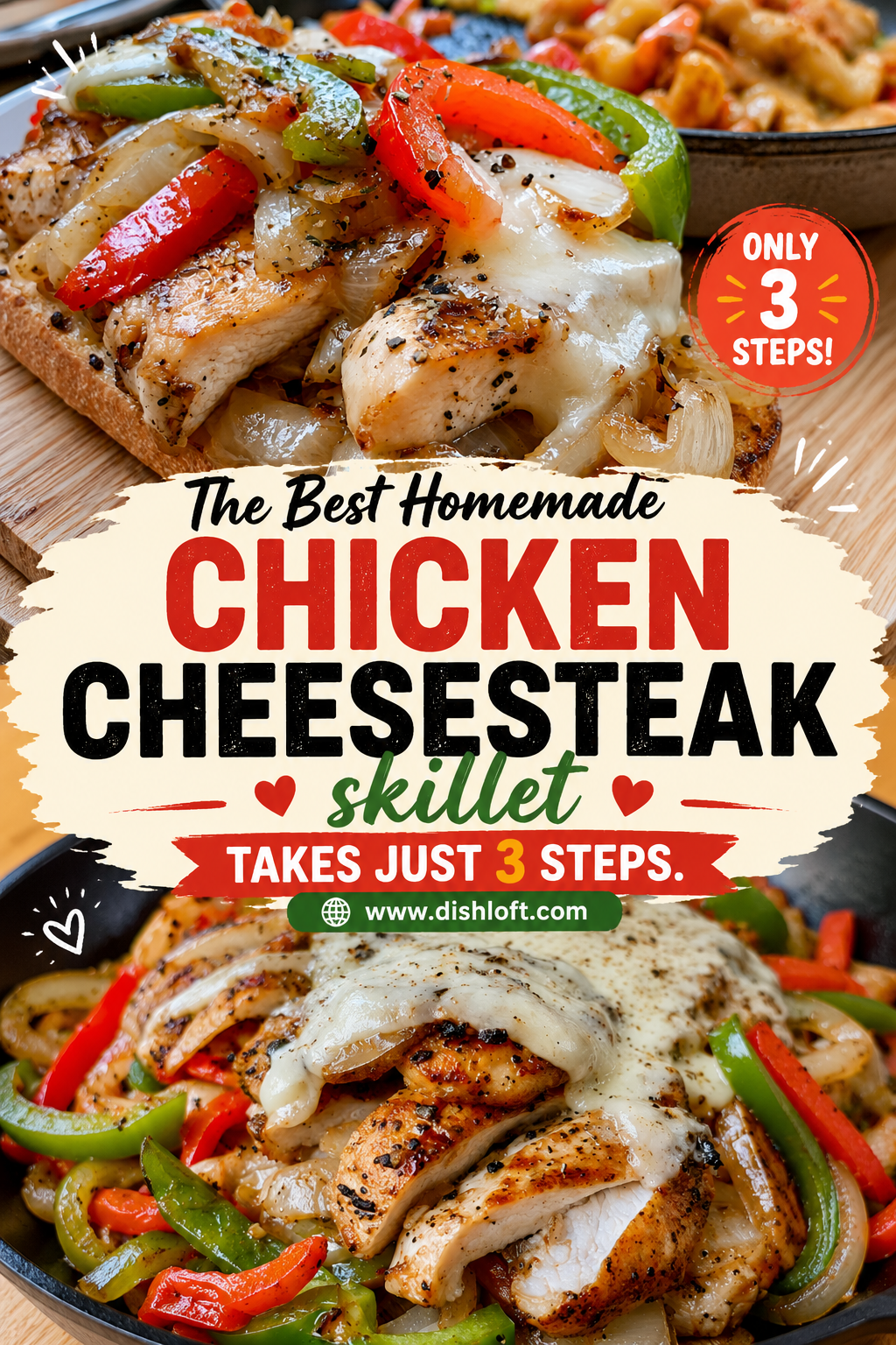 chicken cheesesteak skillet