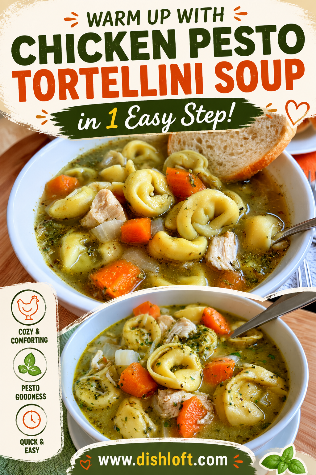 chicken pesto tortellini soup