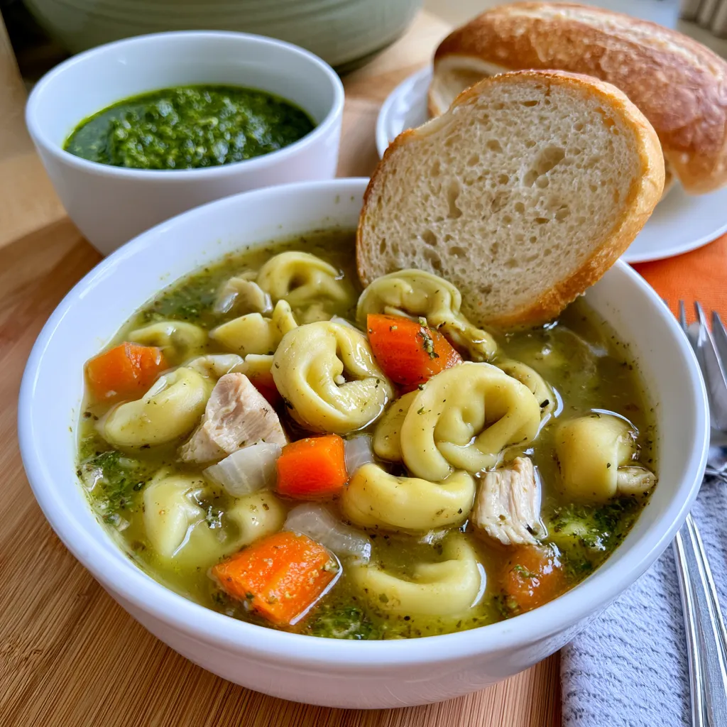 chicken pesto tortellini soup