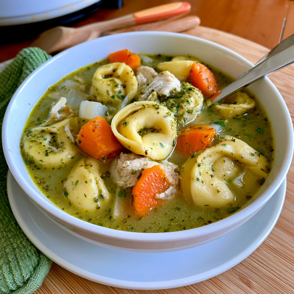 chicken pesto tortellini soup