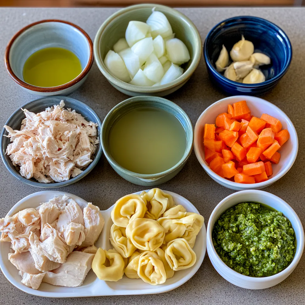 chicken pesto tortellini soup
