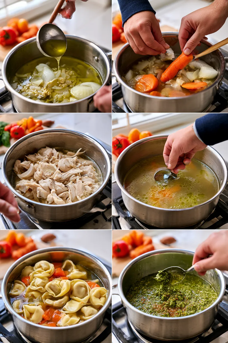 chicken pesto tortellini soup