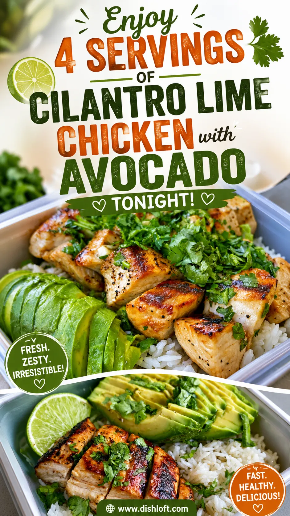 cilantro lime chicken with avocado and jasmine rice prepper protein