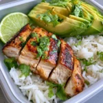 cilantro lime chicken with avocado and jasmine rice prepper protein