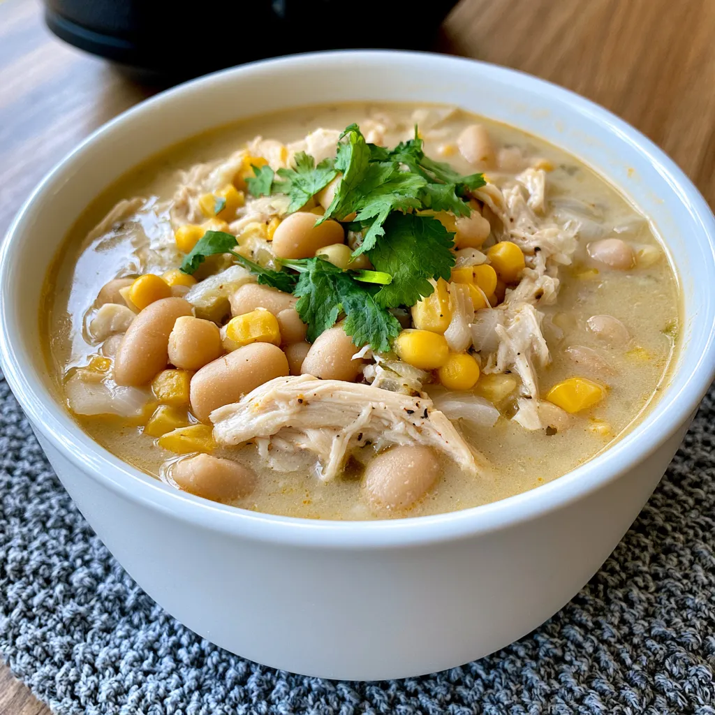 creamy crockpot white chicken chili