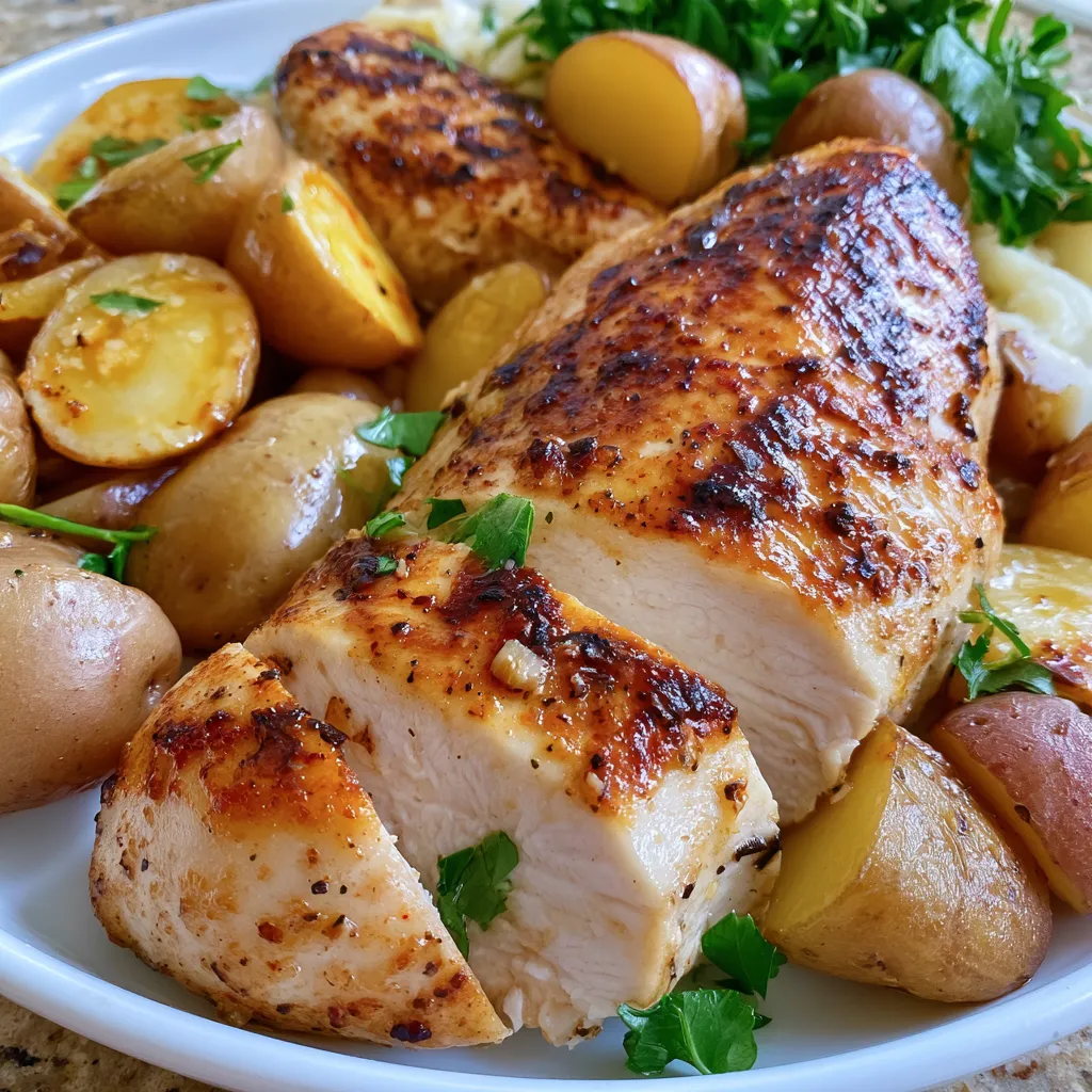 crockpot garlic parmesan chicken and potatoes