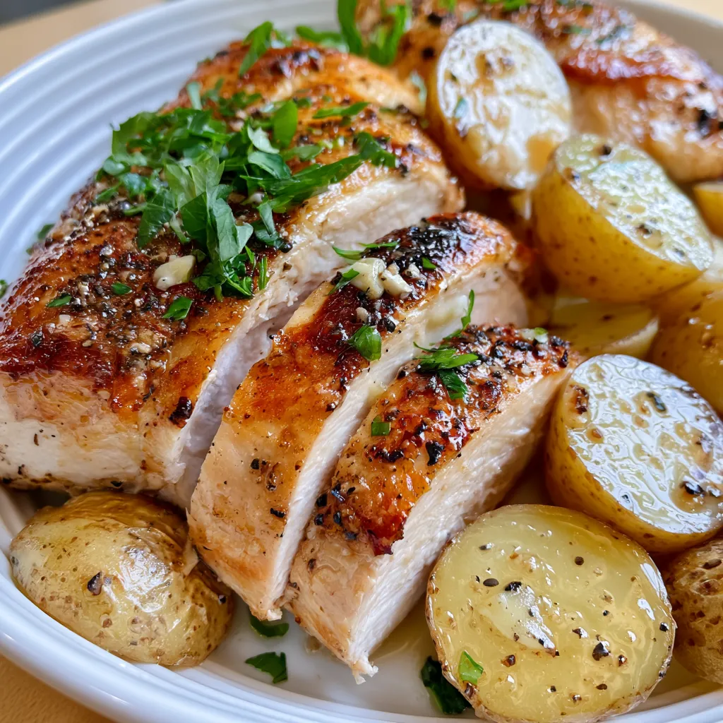 crockpot garlic parmesan chicken and potatoes