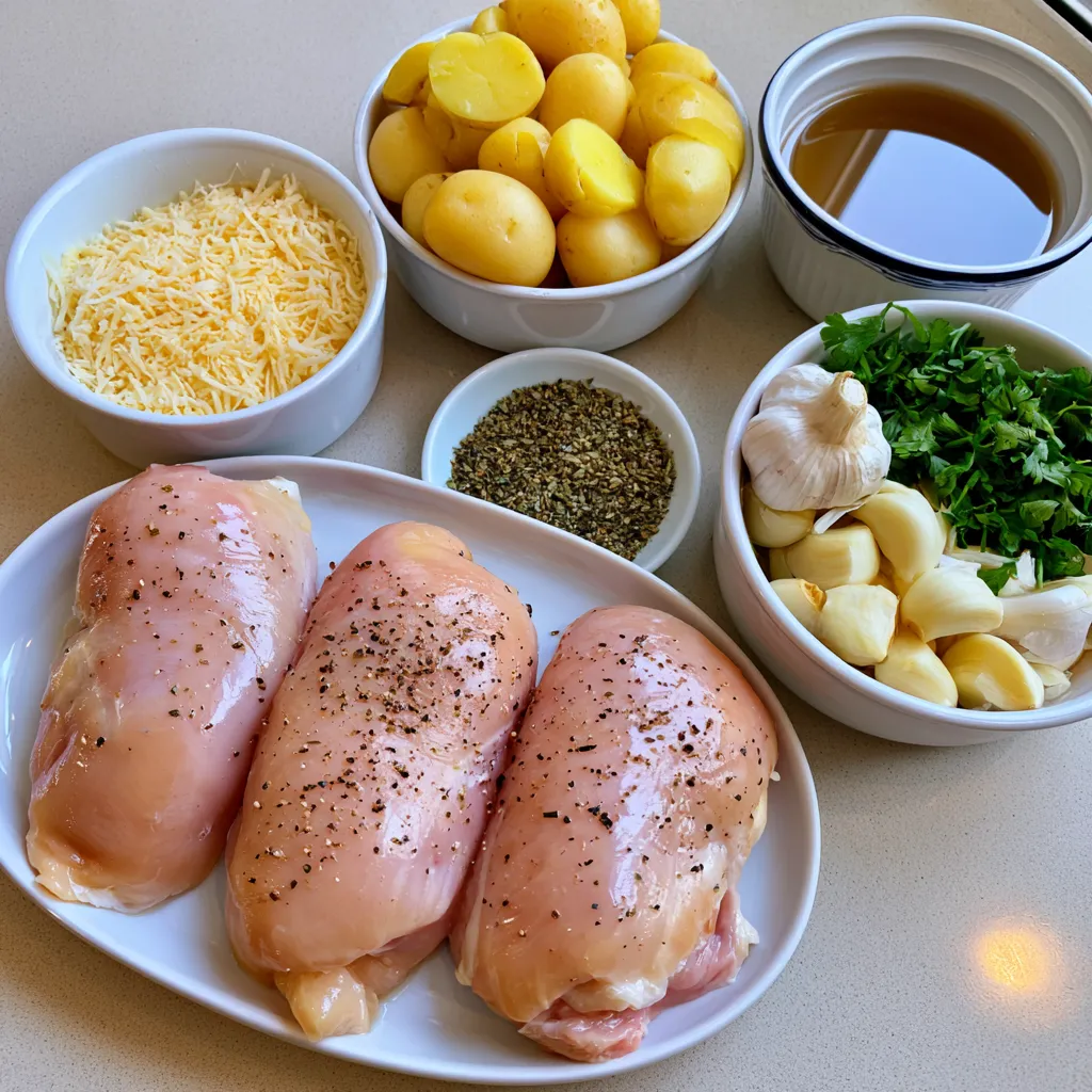 crockpot garlic parmesan chicken and potatoes