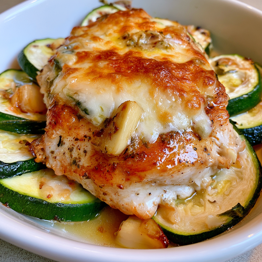garlic chicken zucchini bake