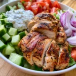 healthy chicken gyro bowls