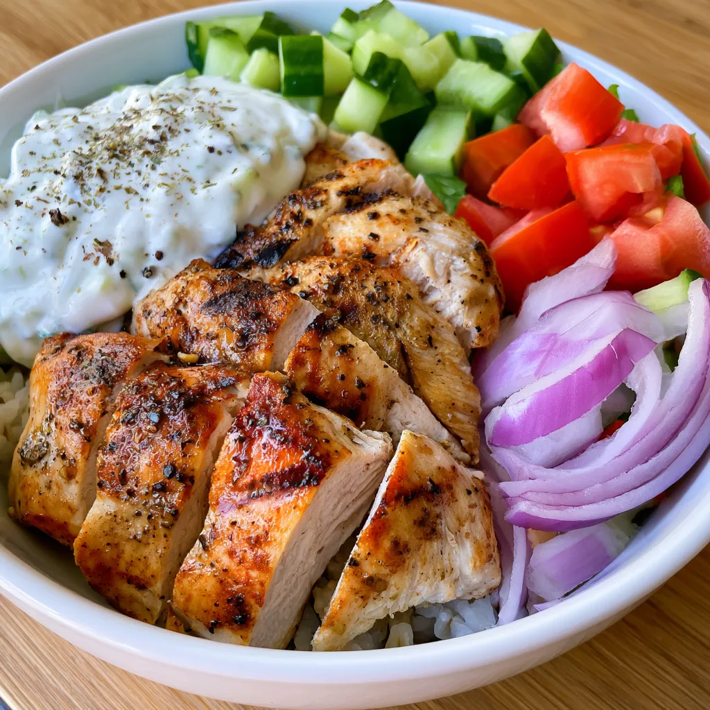 healthy chicken gyro bowls