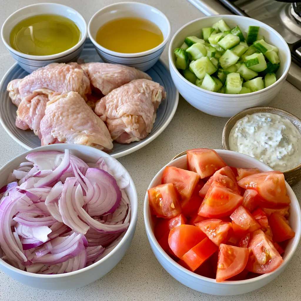 healthy chicken gyro bowls