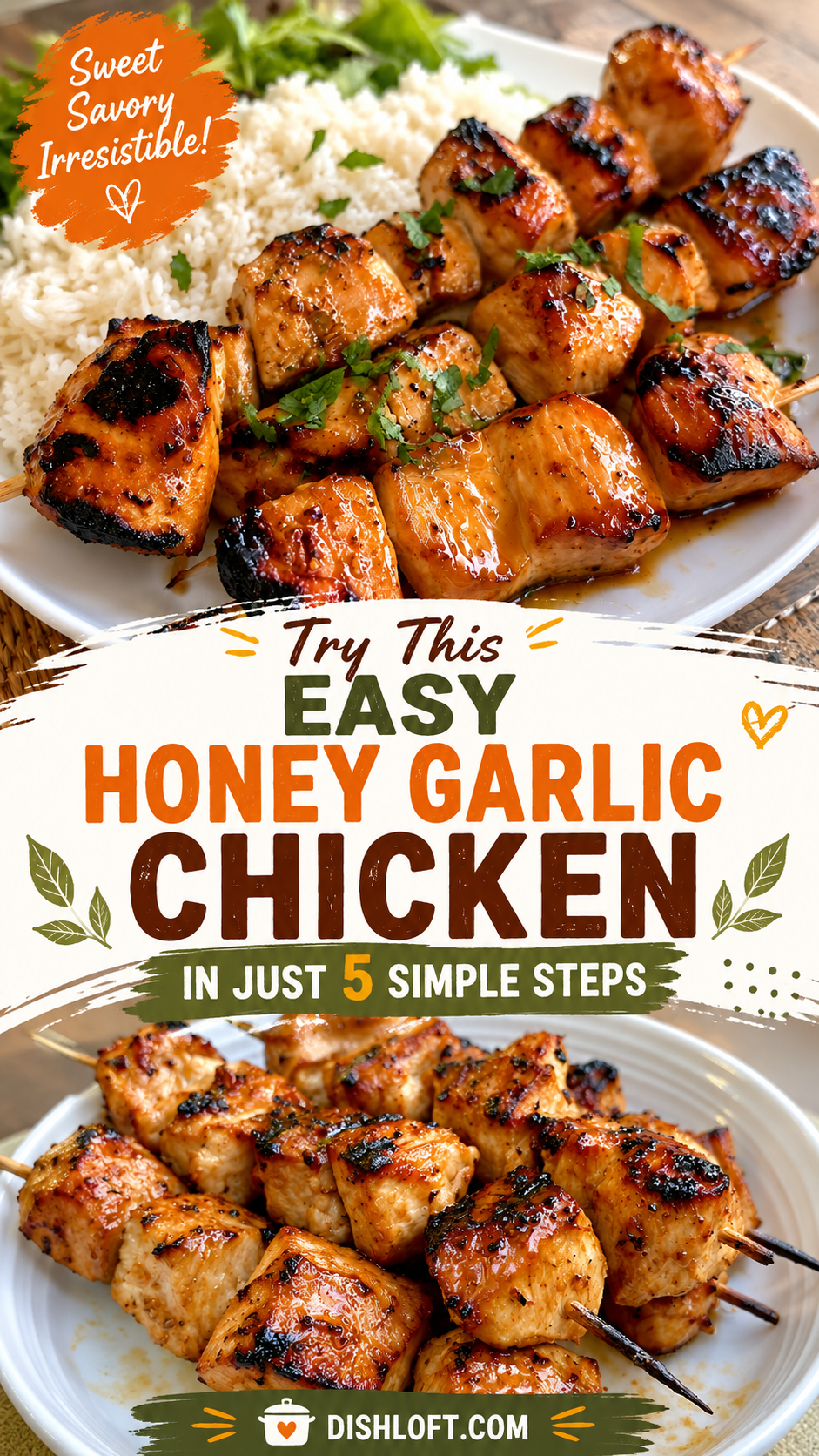 honey garlic chicken skewers
