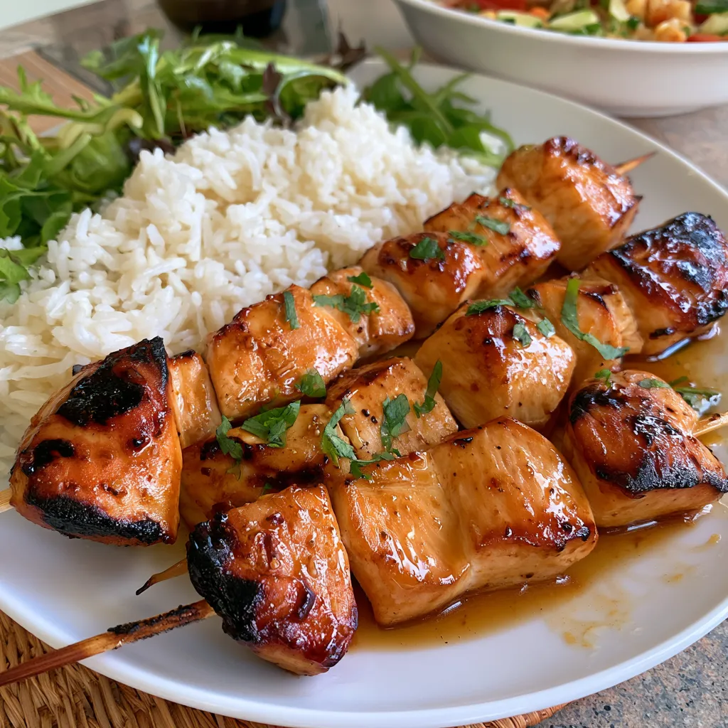 honey garlic chicken skewers