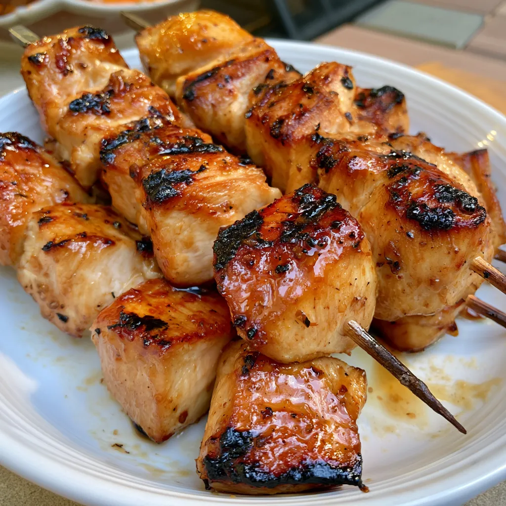 honey garlic chicken skewers