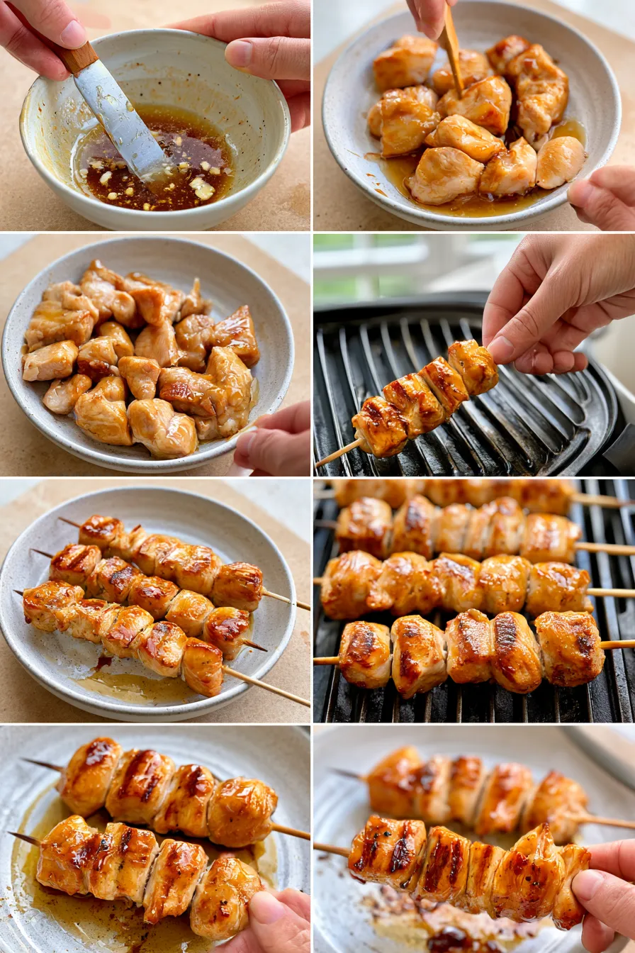 honey garlic chicken skewers