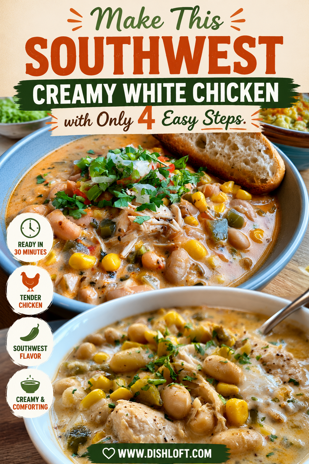 southwest creamy white chicken chili