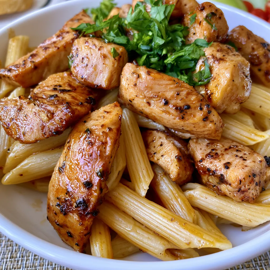 sticky smoky garlic butter chicken pasta