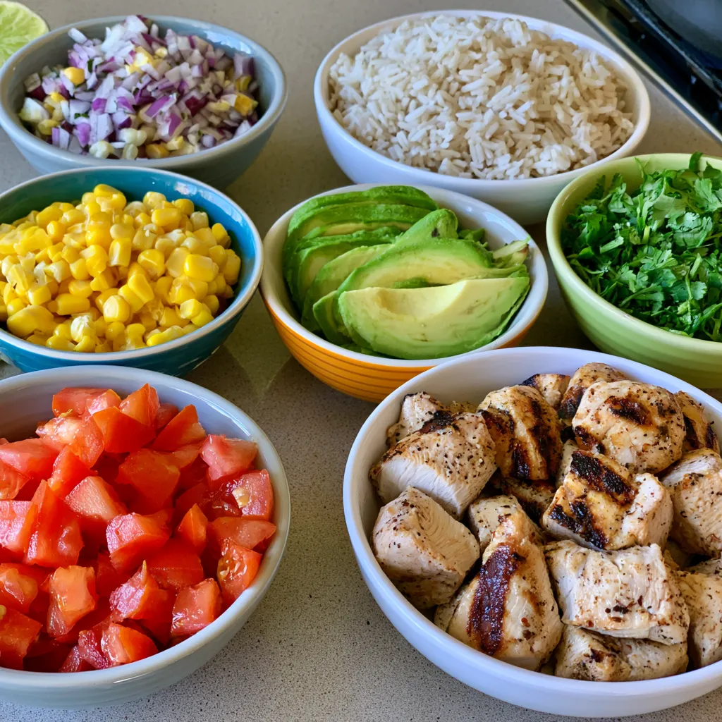 street corn chicken rice bowl