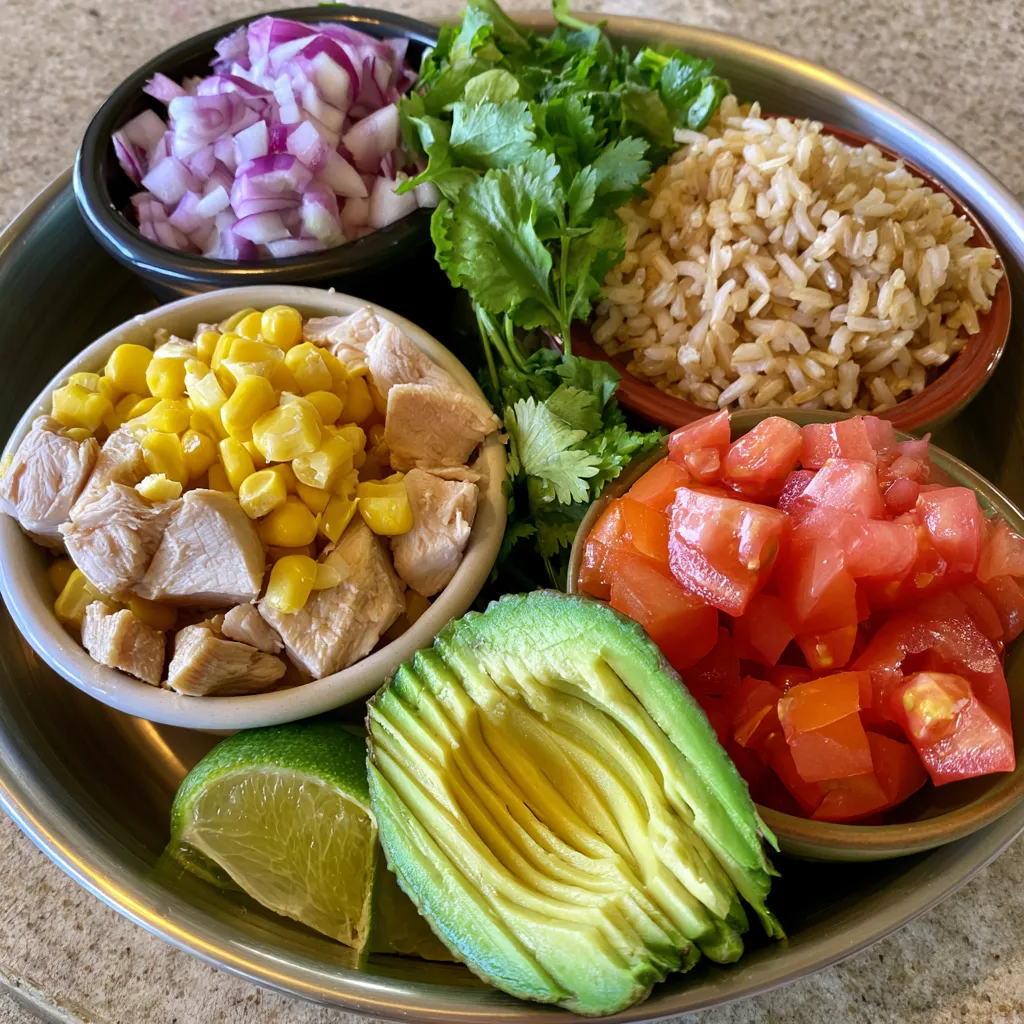 street corn chicken rice bowl