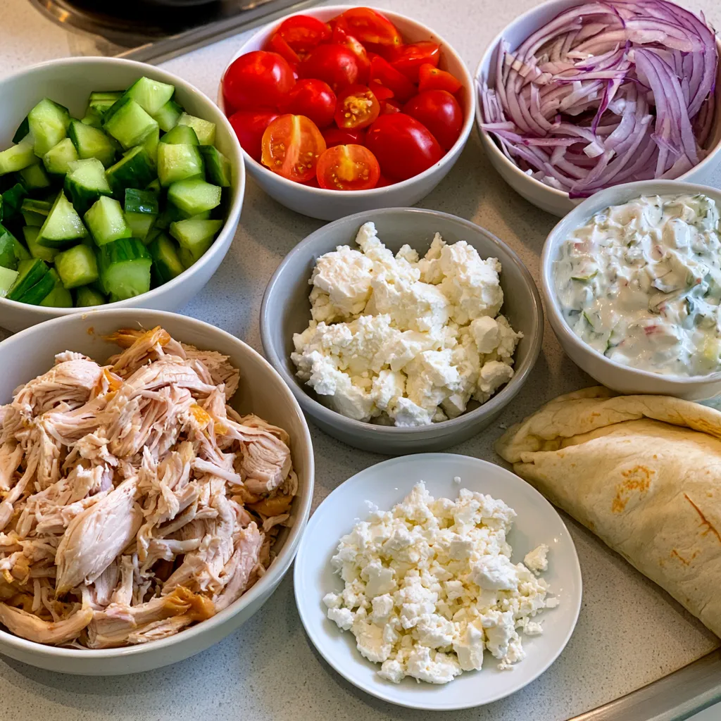 tasty greek chicken wraps